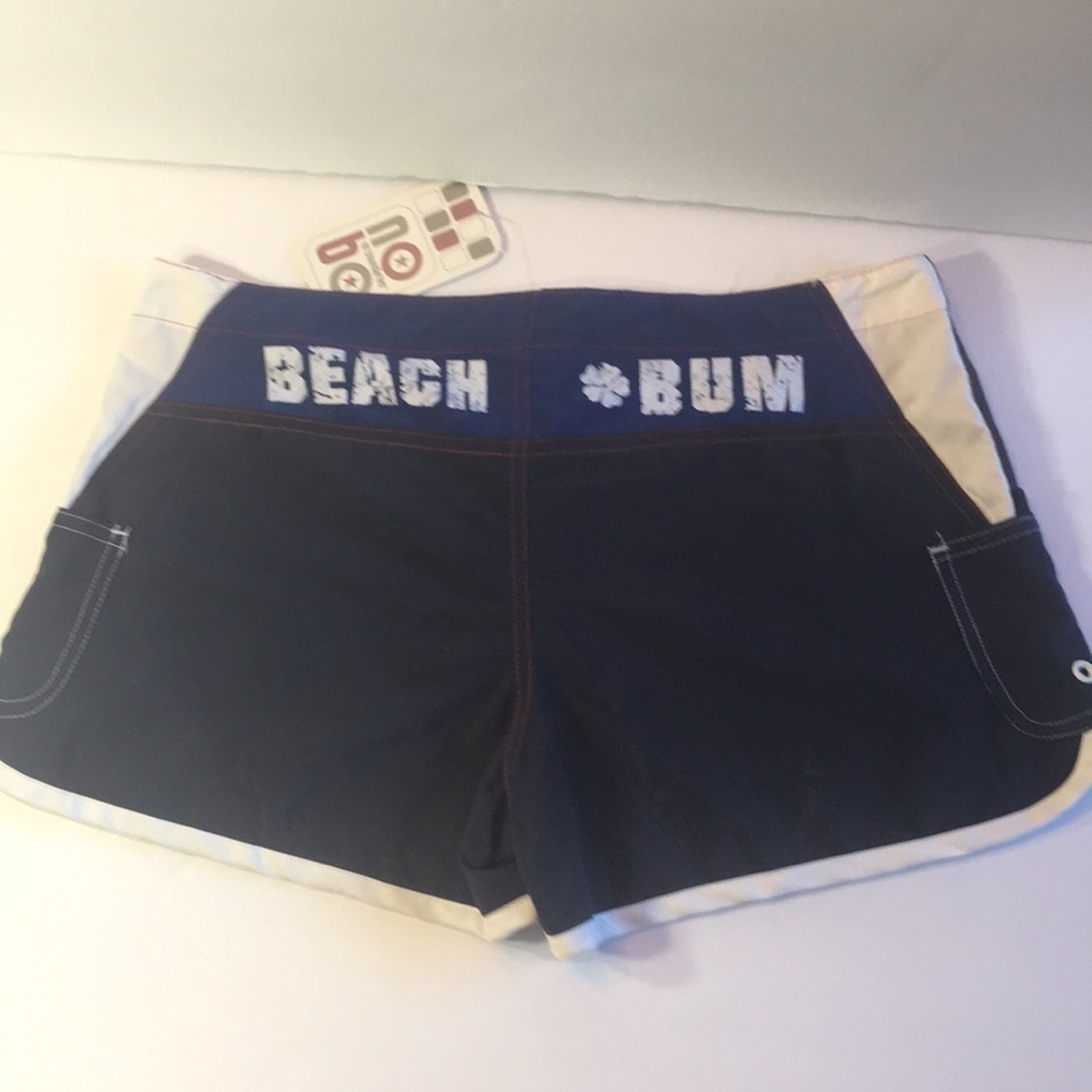 NWT No Boundaries Beach Bum Boardshorts M 9/11 Swim Shorts Coverup Navy Red